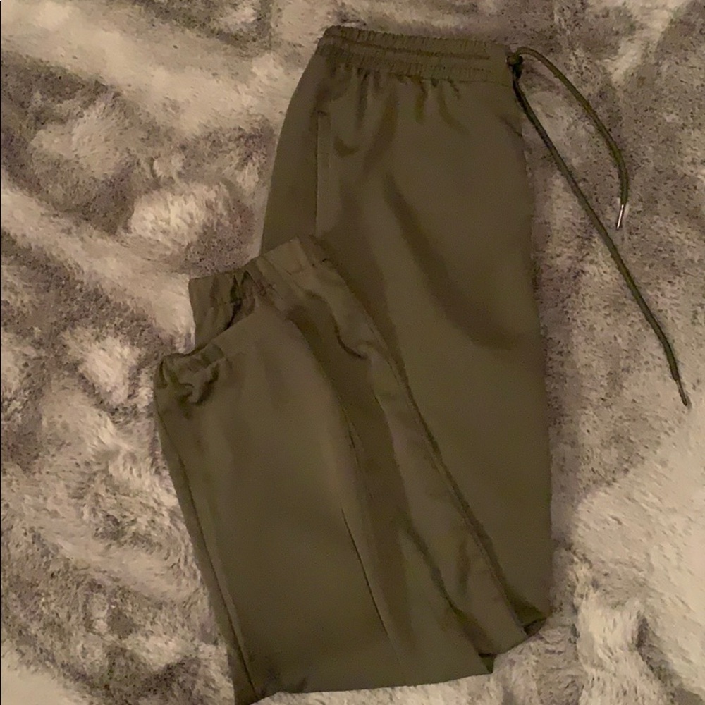 Army Green silky joggers